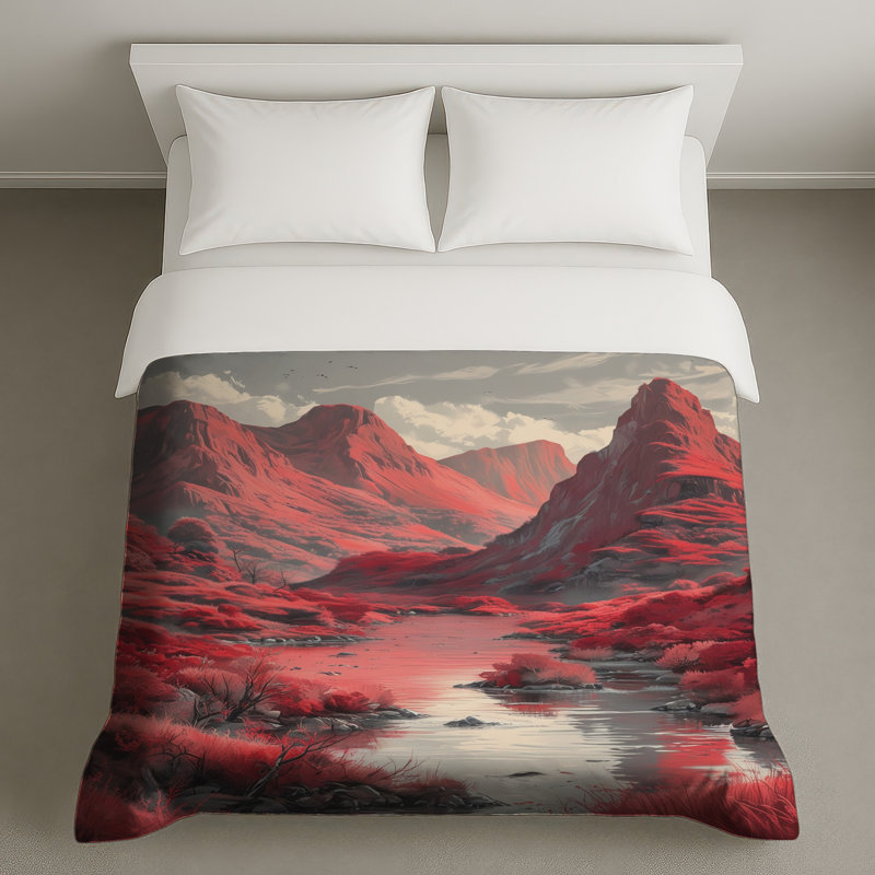 Housses de couette Red Mountain Landscape, Grand lit