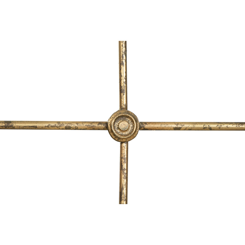 Cathcart Windowpane Metal Framed Wall Mirror, Antique Gold