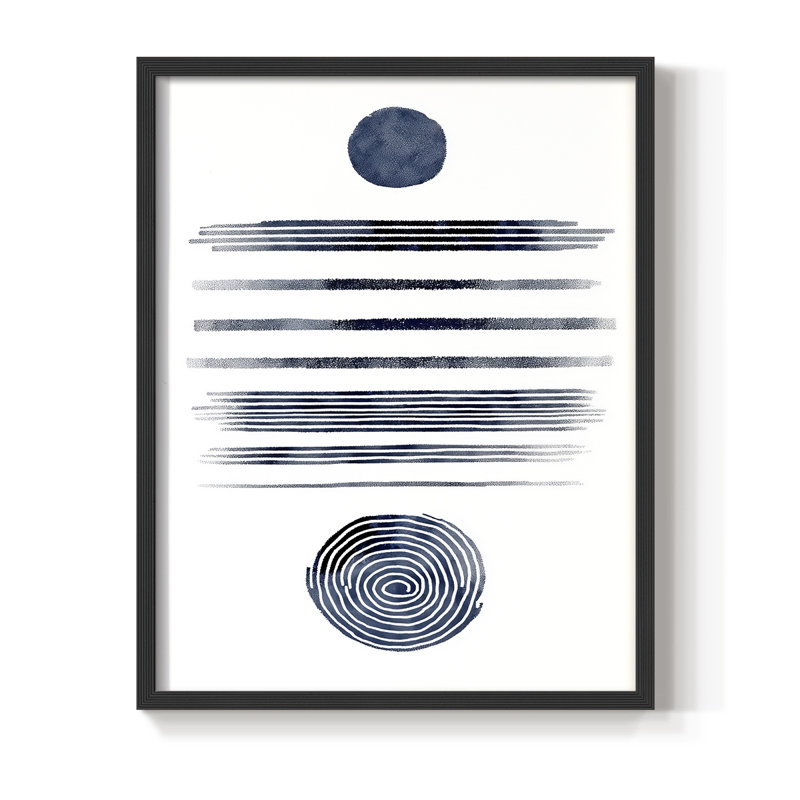 Abstrait, imprimé encadré - prêt à accrocher -, H 29 po x l 23 po, Noir