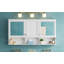 Armoire à pharmacie de 55 pouces avec tablettes ouvertes, rangement mural avec portes et miroir, tablette réglable, armoire de rangement pour salle de bain au-dessus de la toilette, armoire