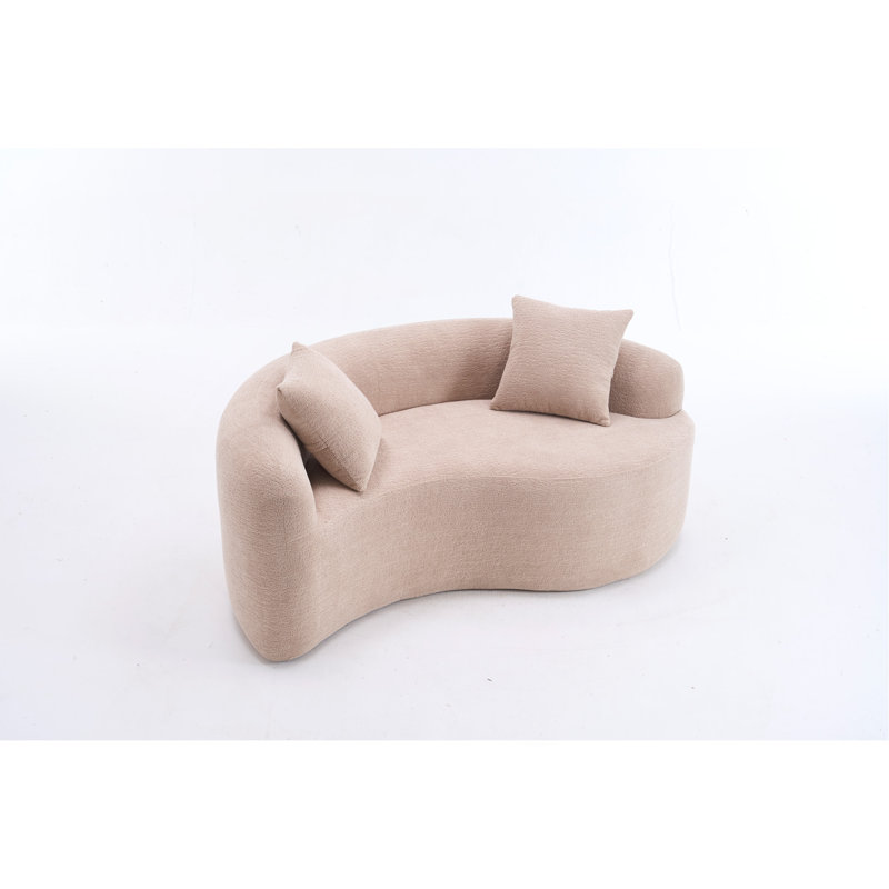 Canapé modulaire courbé en S: double profondeur, Beige