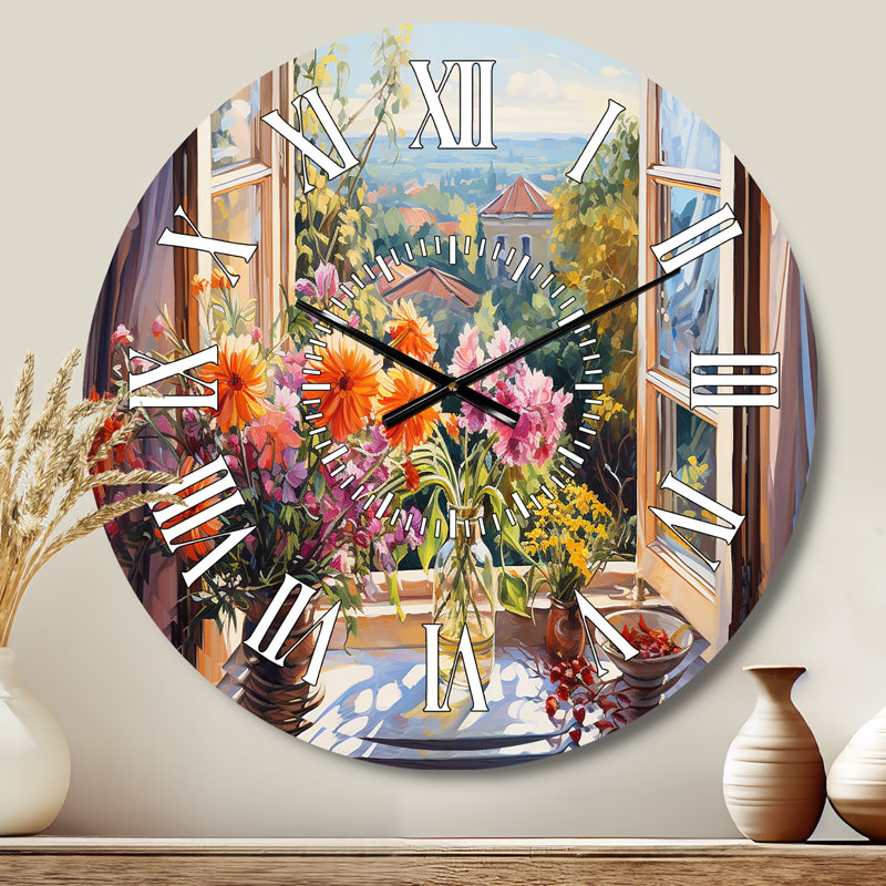 Horloge murale orange et verte, Médium