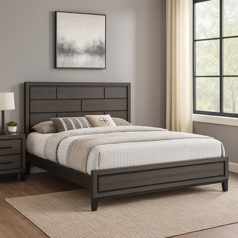 Standard Bed, King, Brown Gray