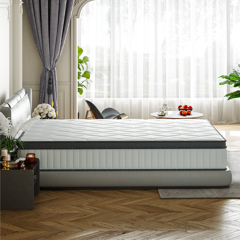 Alwyn Home 8" Medium Cooling Gel Memory Foam Hybrid Mattresses with Certipur-US Certified Pocket Spring, Pressure Relief, and Motion Isolation