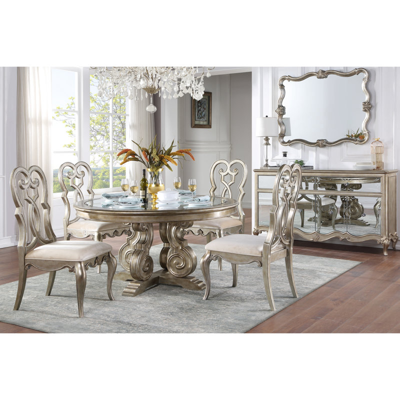 2 chaises de champagne antique recouvertes de velours, glamour rétro, feuille ajustable de 16 po, coussin de siège confortable Charisma,