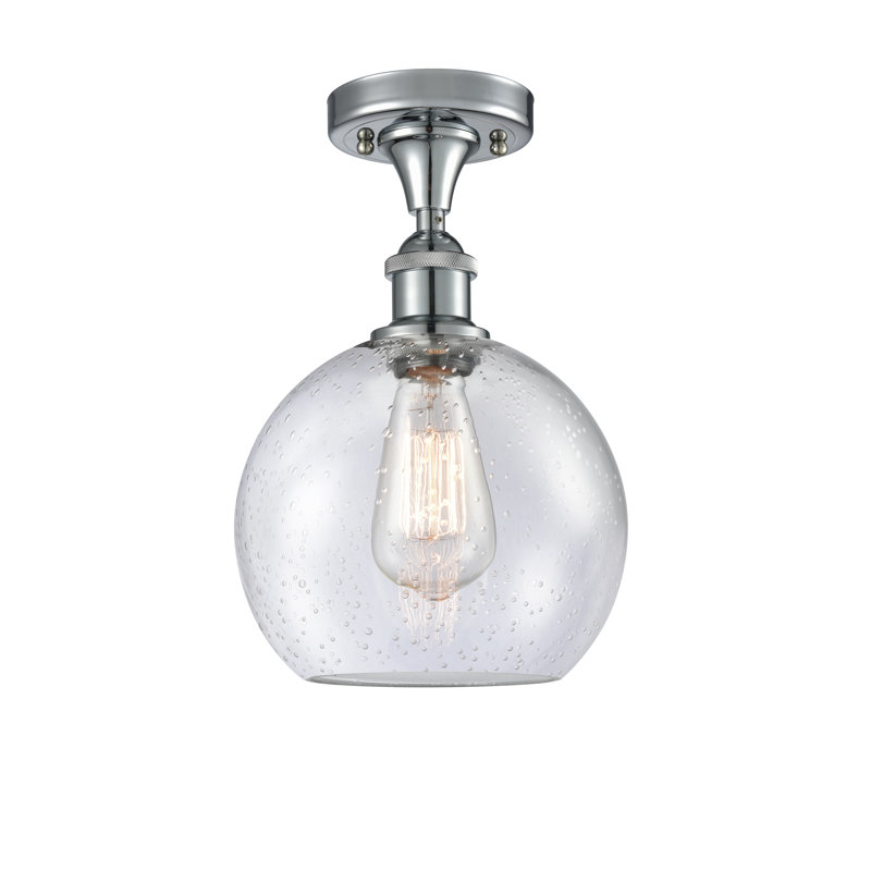 Plafonnier semi-encastré 1 lumière 8 po Cindi, Ampoule non incluse, Chrome poli