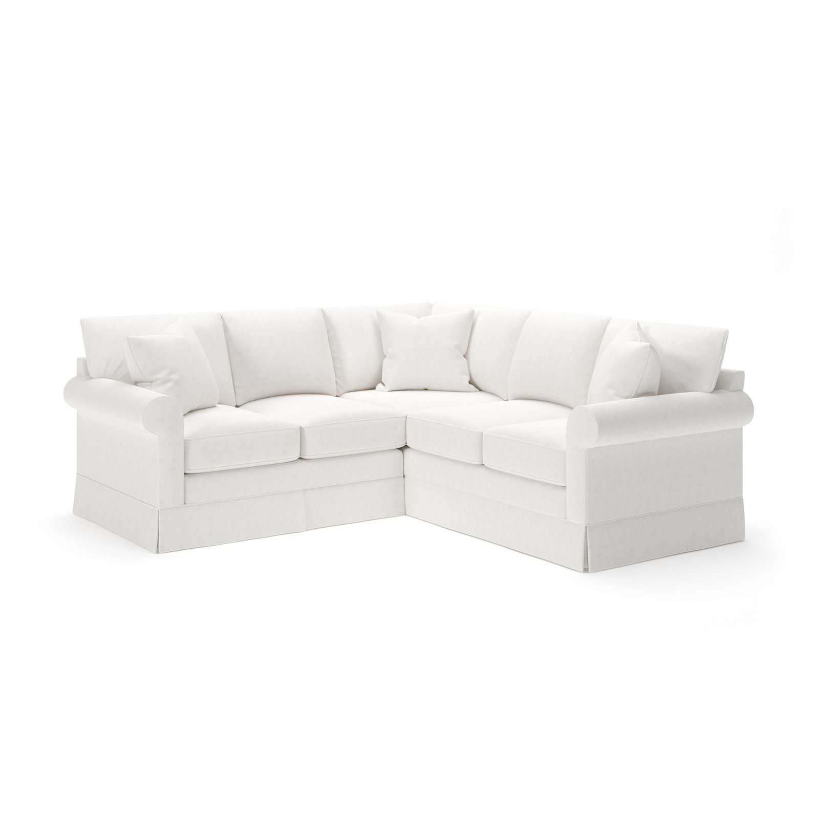 Friedman Upholstered L-Sectional, Nomad Snow Crypton® Chenille