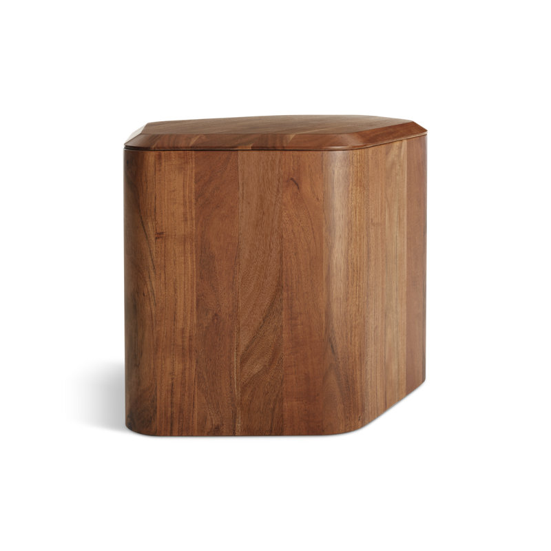 Hoard Solid Wood Single End Table, Acacia, 15" H x 22" W x 18" D