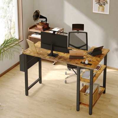 Built-in Outlets / USB L-Shaped Desk Computer Desk