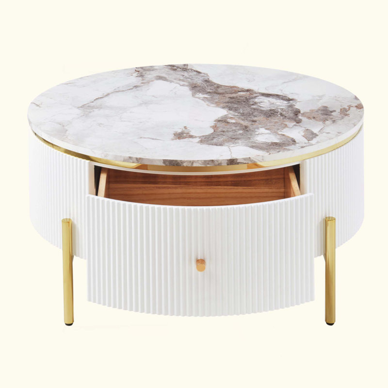 Table basse moderne avec 2 grands tiroirs de rangement Modern