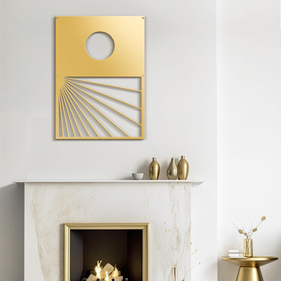 Geometric Circle Abstract Shapes Modern Abstract Wall Accent Sculpture Hanging Decoration Metal Wall Decor