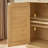 Wood Vertical Striped Cabinet With Rattan Doors