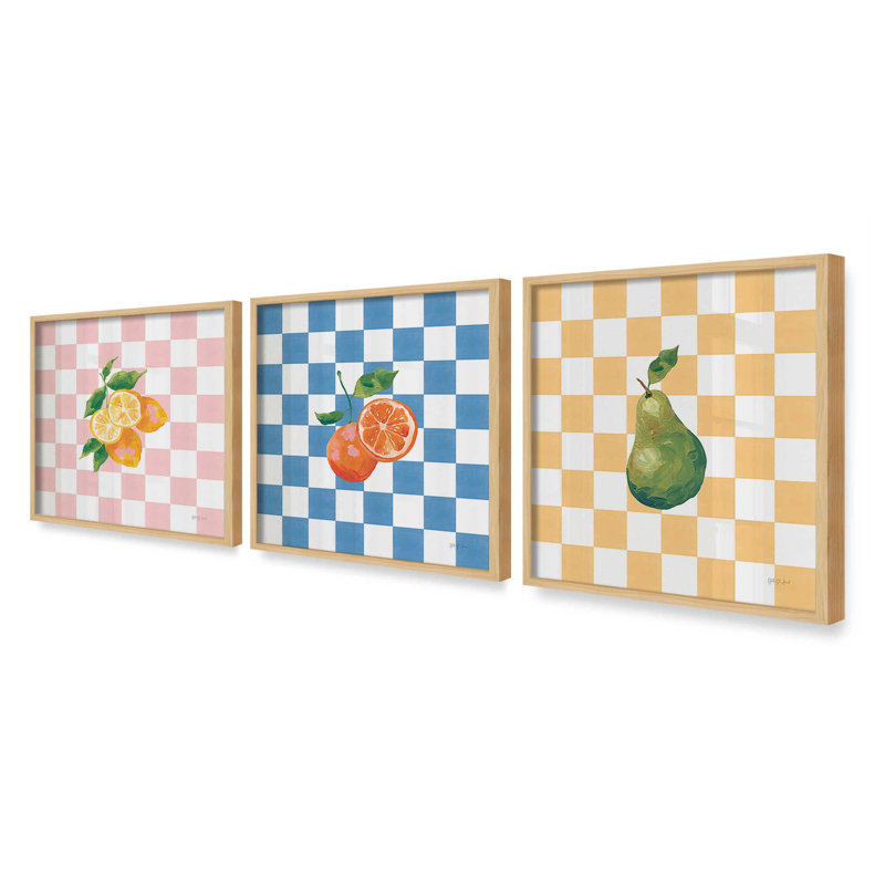Ensemble de 3 imprimés audacieux et juteux, 20 po x 20 po, Impression encadrée, Érable
