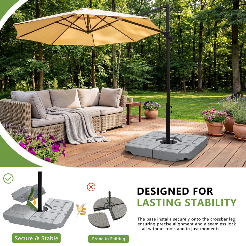 6.8kg Plastic Free Standing Umbrella Base, Grey