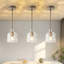 Luminaire suspendu 1 lumière à abat-jour en verre martelé 1 lumière-1040369241