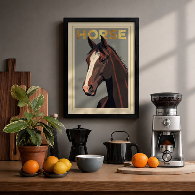 Dignified Horse Vintage - Framed Print