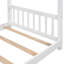 Lit plateforme simple (conception sur le toit) - Tête de lit / pied de lit, sécuritaire pour les enfants, bois naturel, facile à assembler - blanc-905875910
