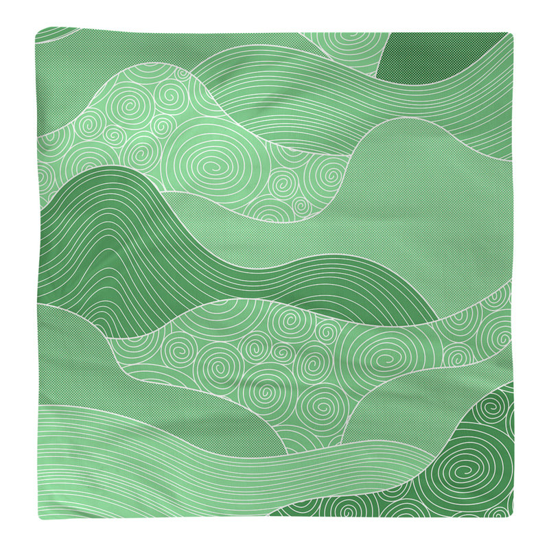 Serviette de coton à ondulations à la main, H 0,1 po x l 22 po x P 22 po, Vert, Sergé de coton