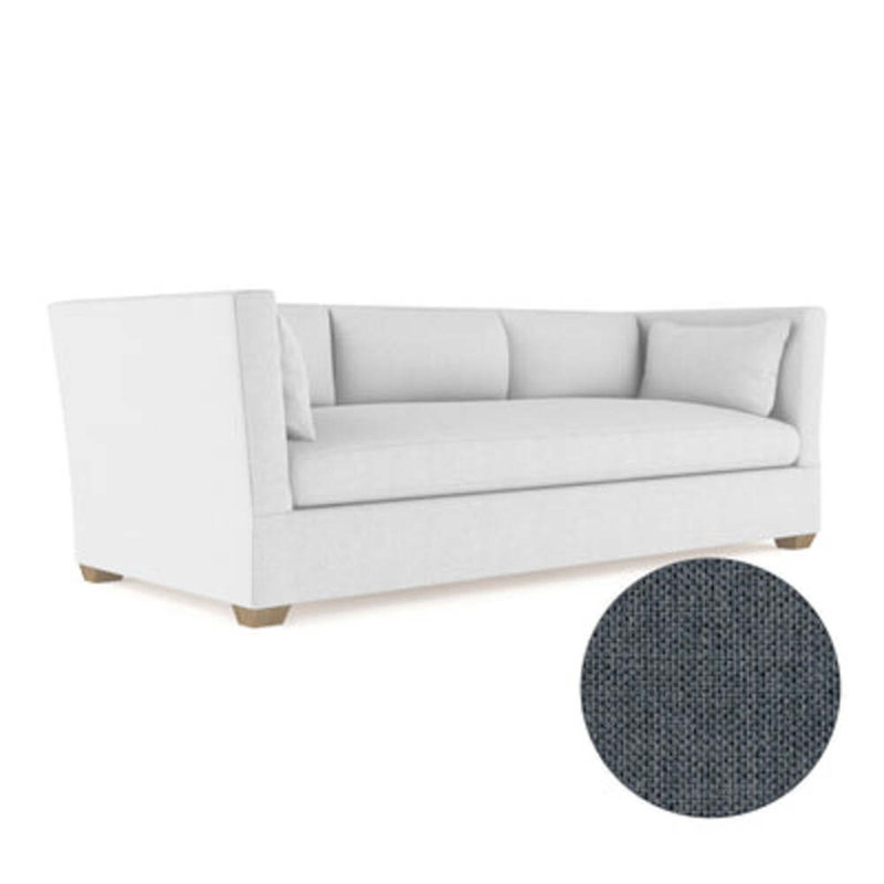 Canapé Rivington, H 31 po x l 108 po x P 37 po, Lin à tissage de galets Bluebell, Patiné