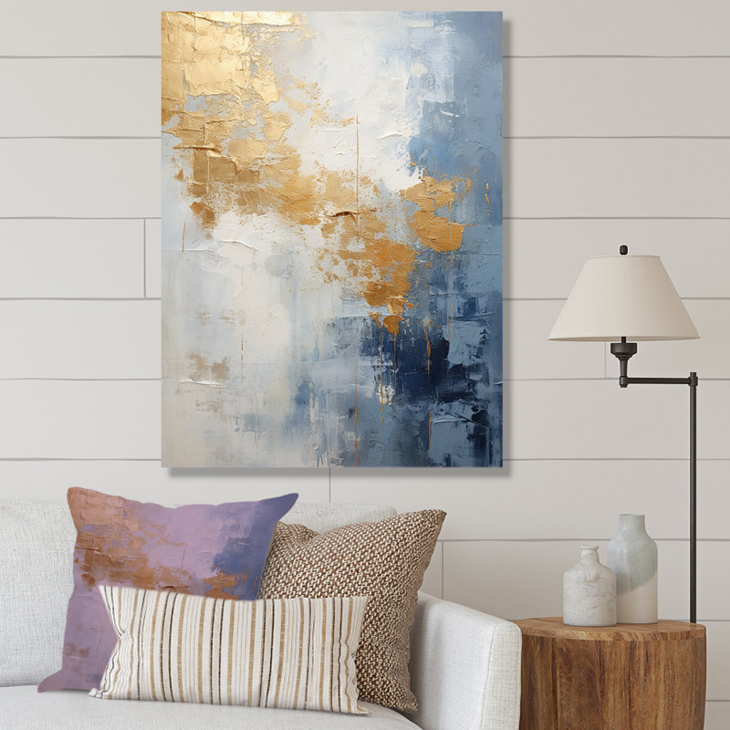«Beige and Gold Simple Winter Landscape I», reproduction d'art sur toile, H 40 po x l 30 po x P 1,5 po, Toile tendue