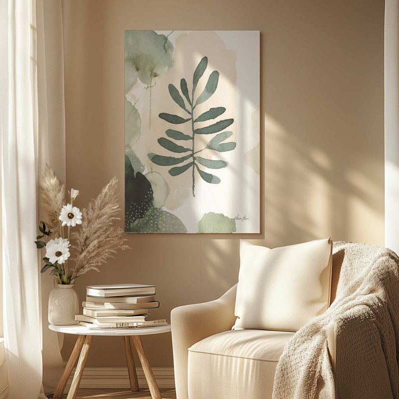 Toile tendue Harmonic Leaves II, H 12 po x l 8 po