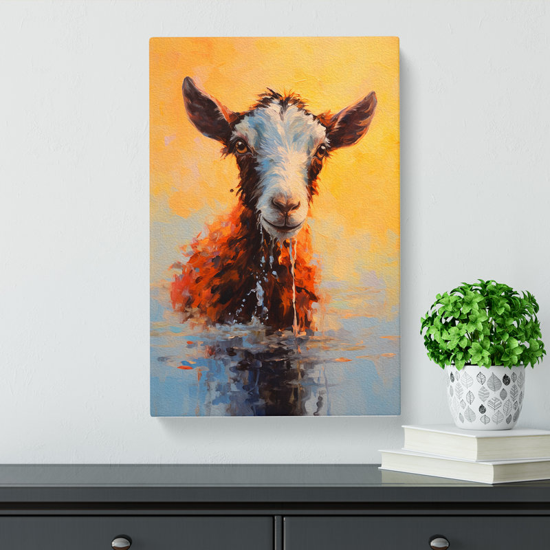 Goat Impressionism - Wrapped Canvas, 60cm H x 40cm W x 3cm D