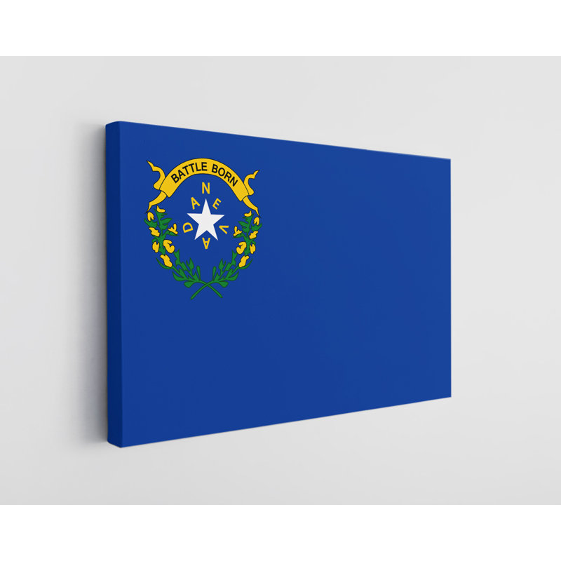 Nevada State Flag - impression sur toile tendue, L 24 po x H 16 po