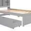 Structure de lit simple avec tête de lit bibliothèque et port USB intégré et tiroirs pratiques pour plus de confort et de rangement-875078878