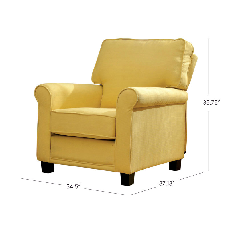Apollonio Upholstered Armchair, Yellow Polyester