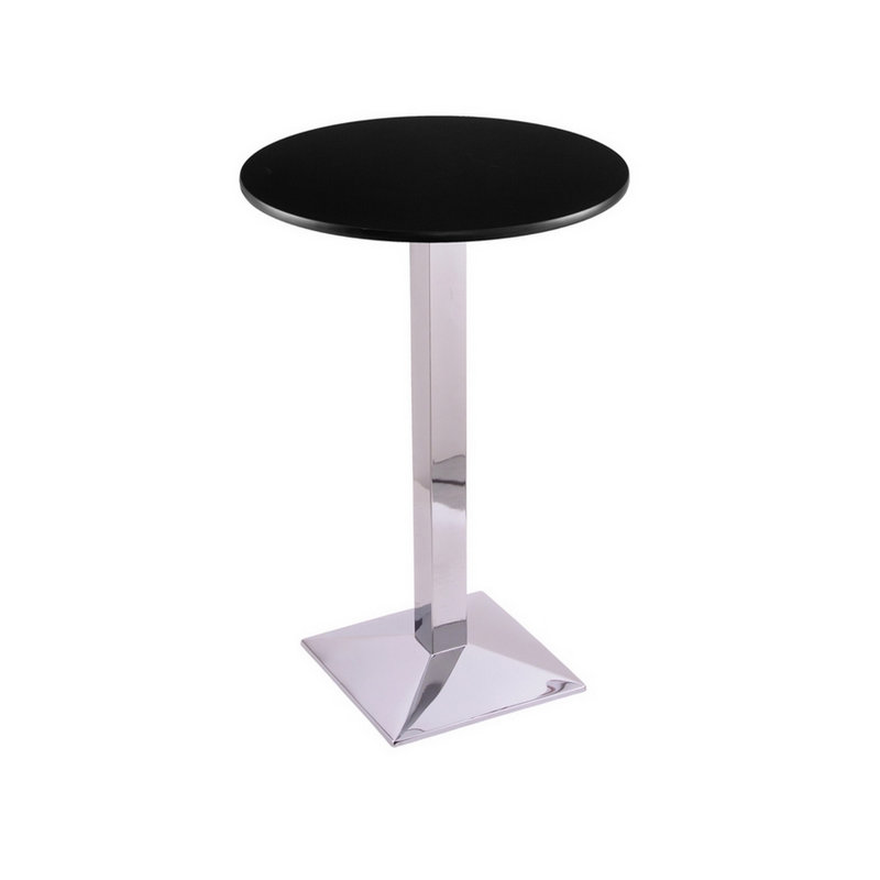 Table piédestal à hauteur de comptoir, Diamètre de 24 po, Chrome, 42"