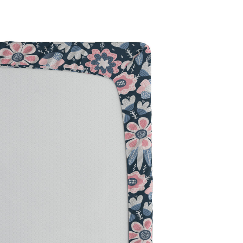 Microfiber Floral Fitted Sheet, Full Fitted Sheet