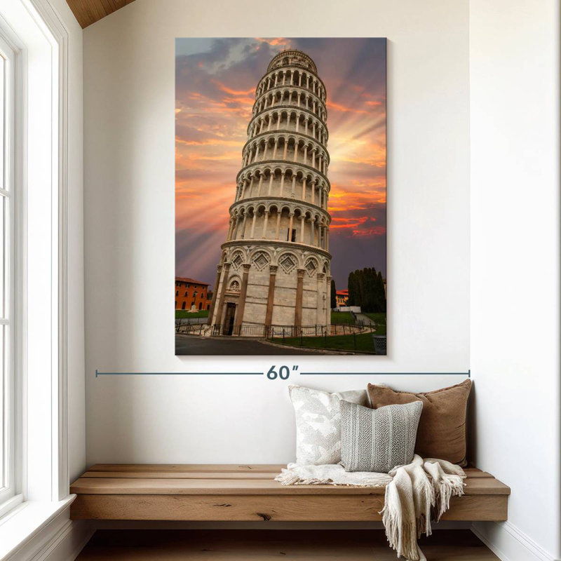 Lilie Iconic Leaning Pisa Tower, 51" H x 34" W