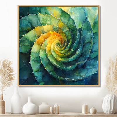 Géométrique, spirale, feuille d'aloès, plante grasse II