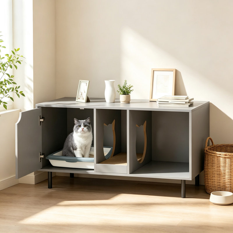 Litter Box Enclosure, Grey