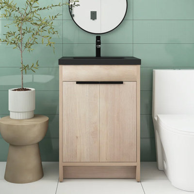 24'' Single Bathroom Vanity with Ceramic Top