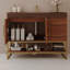 Meuble-lavabo moderne 36 po avec lavabo en céramique sans couture et armoire autoportante dorée