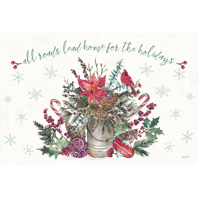 Seasonal Charm I V2 by Anne Tavoletti - Graphic Art Print, 20cm H x 30cm W, Black Floater Framed