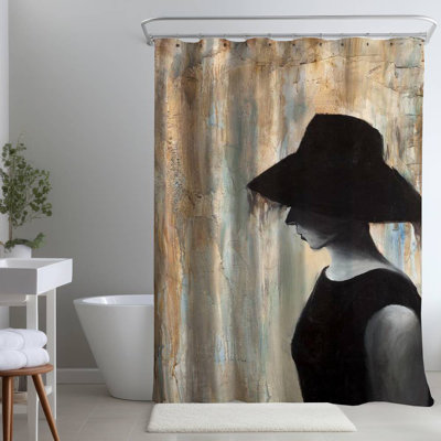 Shower Curtain FI18 – Polyester Shower Curtain, Dye Sublimation Print, 71" W × 74" L