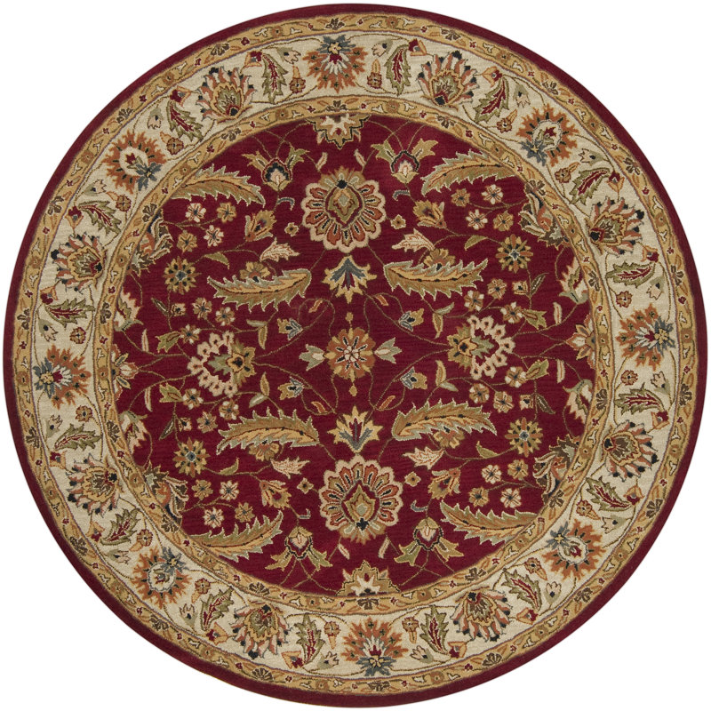 Tapis oriental en laine touffeté à la main Arnedra, Rond 9 pi 9 po