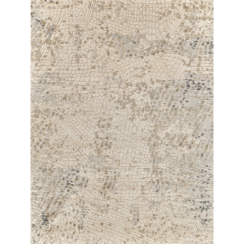 Overture Handmade Hand-Loomed Beige/Gray Area Rug, Rectangle 9' x 12'