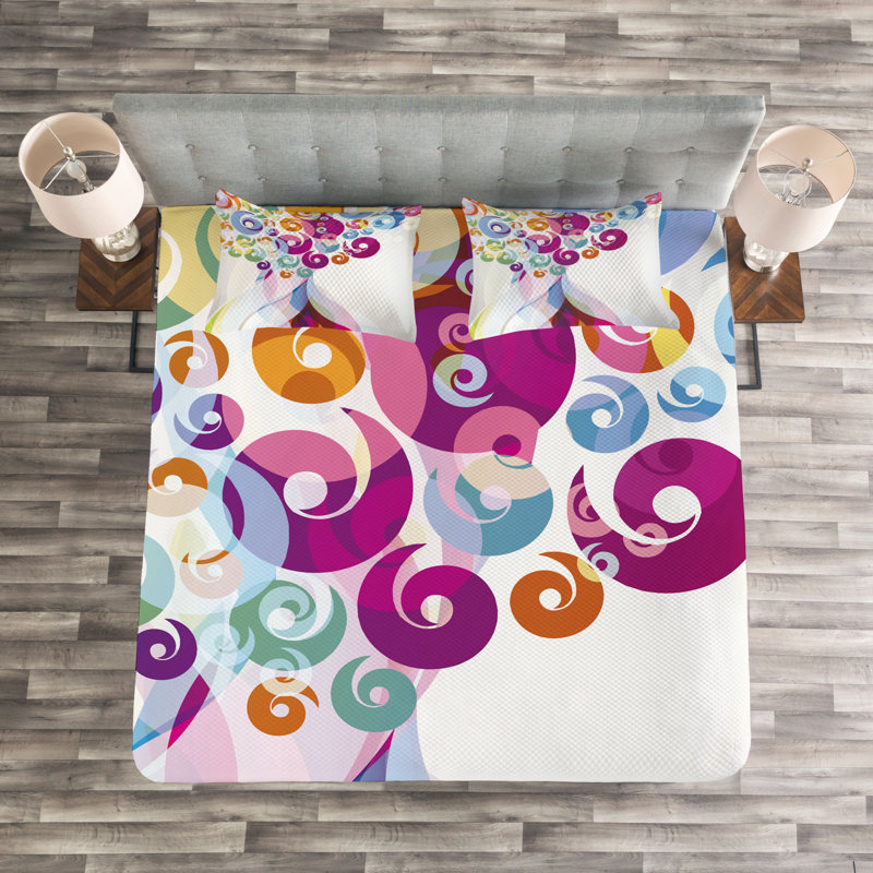 Free Abstract Bedspread with Pillow Shams, 220 x 264 cm