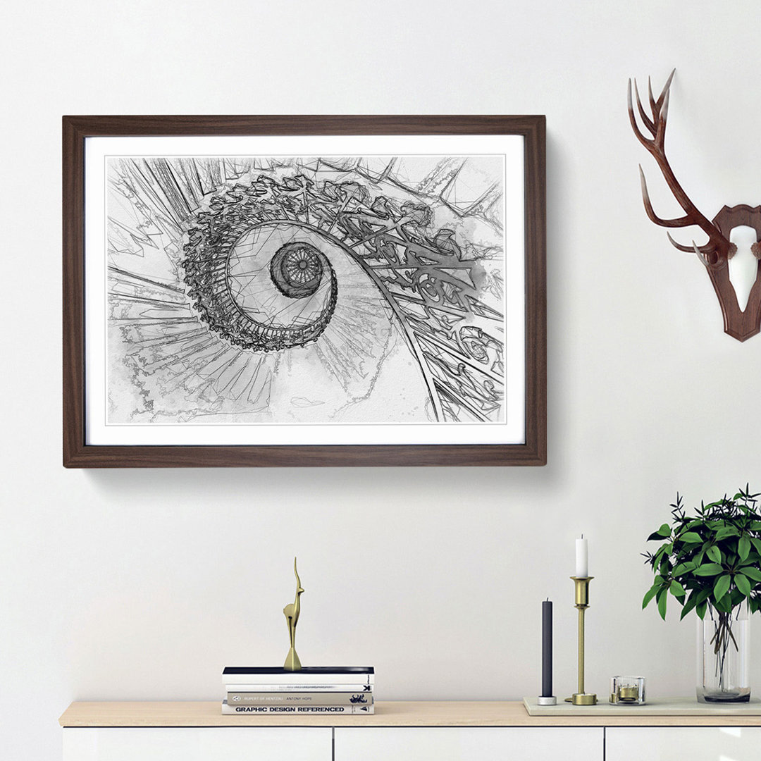 Spiral Staircase in Abstract - Framed Print