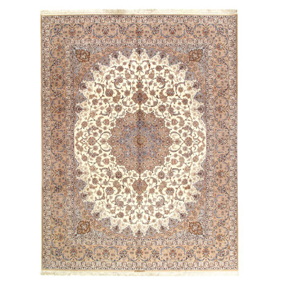 Persian Classic One-of-a-Kind Hand-Knotted 9'11"" x 13' New Age Area Rug in Ivory/Beige -  Pasargad NY, D07460