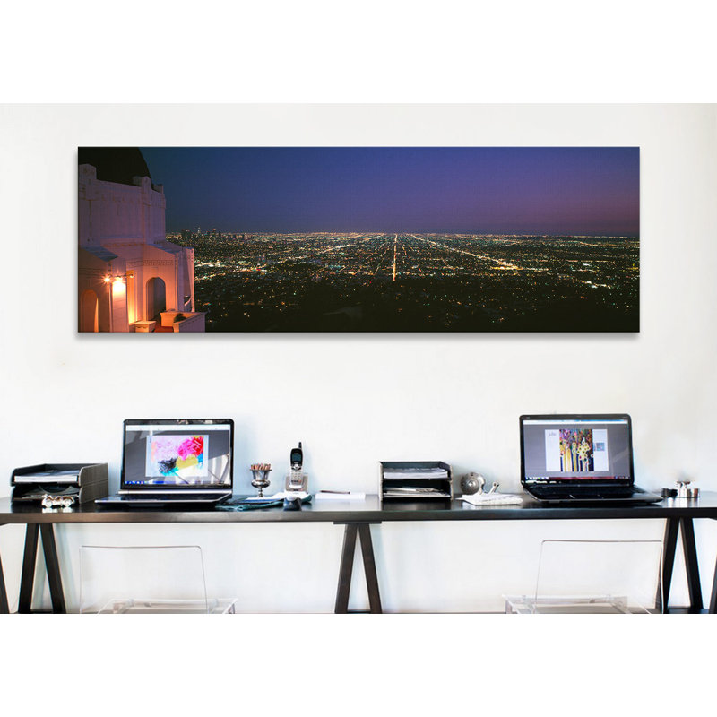 « griffith park observatoire, los angeles, californie », reproduction de photo sur toile, H 24 po x l 72 po x P 1,5 po