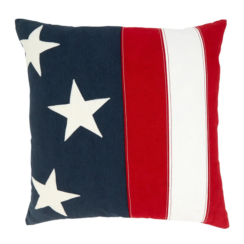 Star, Striped Pillow Cover, 20"H x 20"W, Square