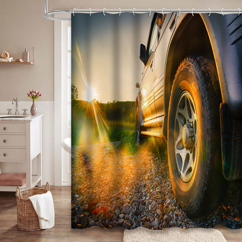 Rideau de douche avec 12 crochets, L 72 po x l 84 po