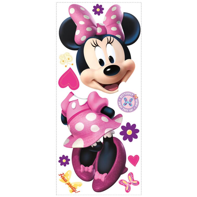 Minnie Mouse Wall Decal 150 Pc Set Minnie Mouse Head With Light Pink Bow  Stickers Nursery Wall Decor CUS160 