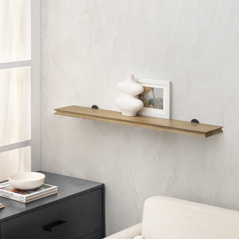 Irie Handcrafted Solid Mango Wood Floating Shelf, 1'' H x 36'' W x 6'' D, Warm Sand