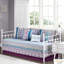Lit de jour simple 6 pièces au design, tissu en microfibre, housse réversible, taies décoratives, coussin décoratif et taille Merry, microfibre douce, pièces dont 3 réversibles, prélavé exquis