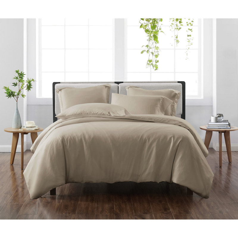Ensemble de housse de couette en microfibre Cannon Heritage, Housse de couette grand et 2 taies décoratives, Kaki